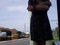 흰색 스타킹 바람 upskirt