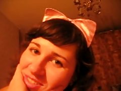 정말 좋은 홈 비디오와 costumed kinky 금발의