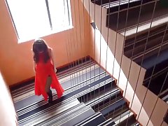 아름 다운 젊은 중국 여자 거 시기 먹는